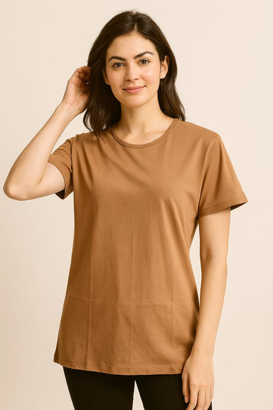 Women's Solid T-Shirt - Chocolate