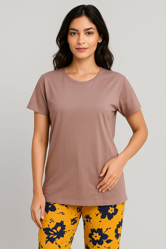 Women's Solid T-Shirt - Purple Dove
