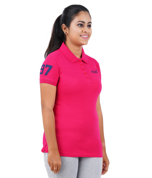 Women's Polo T-Shirt - Hot Pink