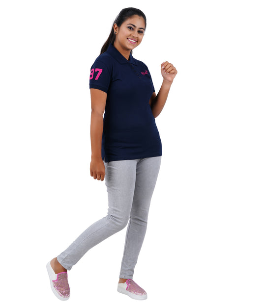 Women's Polo T-Shirt - Oxford Blue