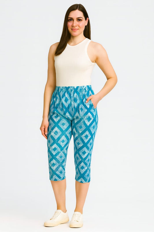 Leisure Pant Capri - Aqua Blue