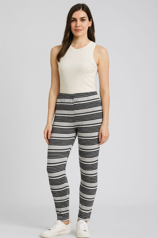 Women's Leisure Pant - Grey Striped