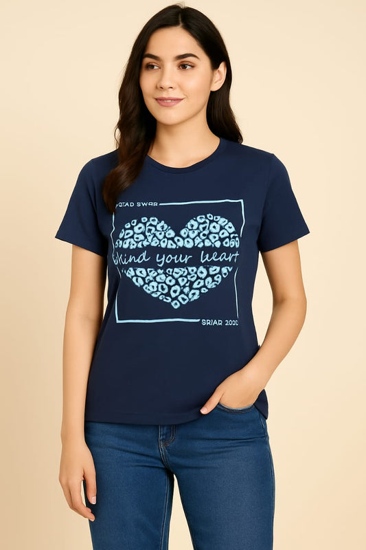 Women's R Neck T-Shirt - Heart