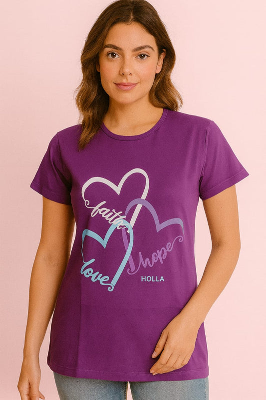 Women's R Neck T-Shirt - Grape