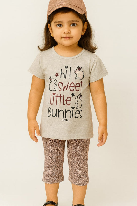 Kids Loungewear Capri Set - Grey Melange