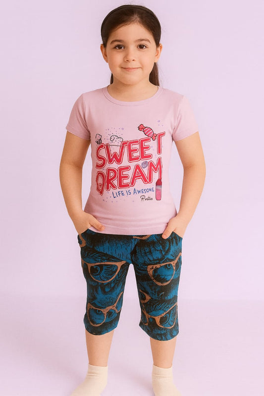 Kids Loungewear Capri Set - Pink