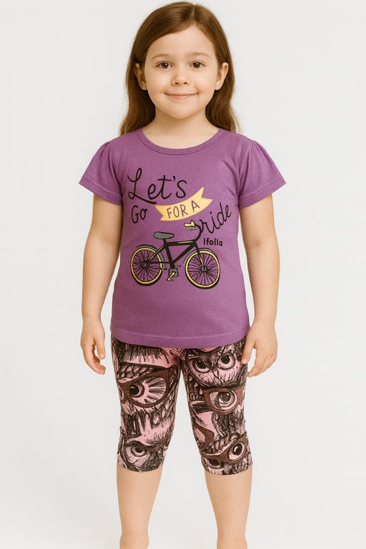 Kids Loungewear Capri Set - Grape