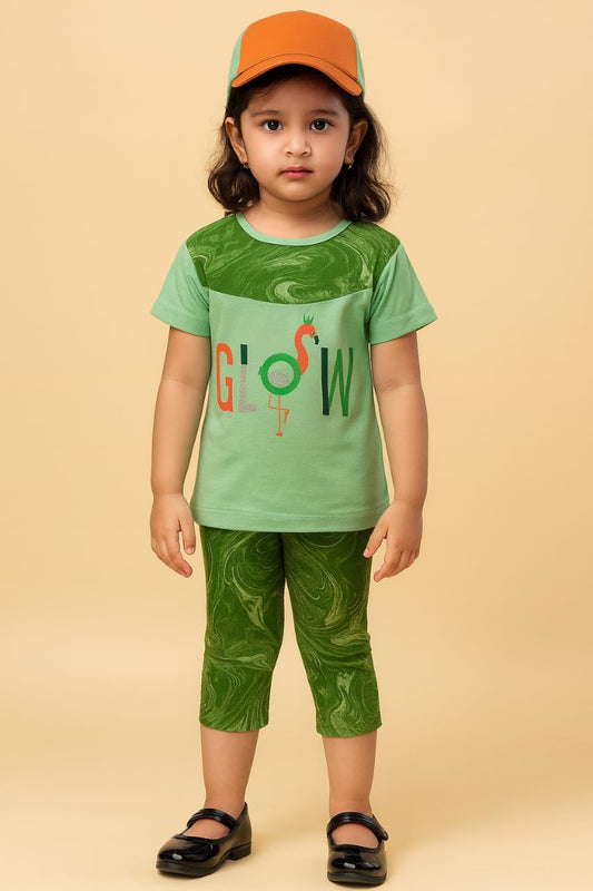 Kids Loungewear Capri Set - Emerald Green
