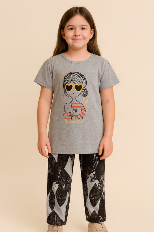 Kids Loungewear Fullpant Set - Elephant Grey