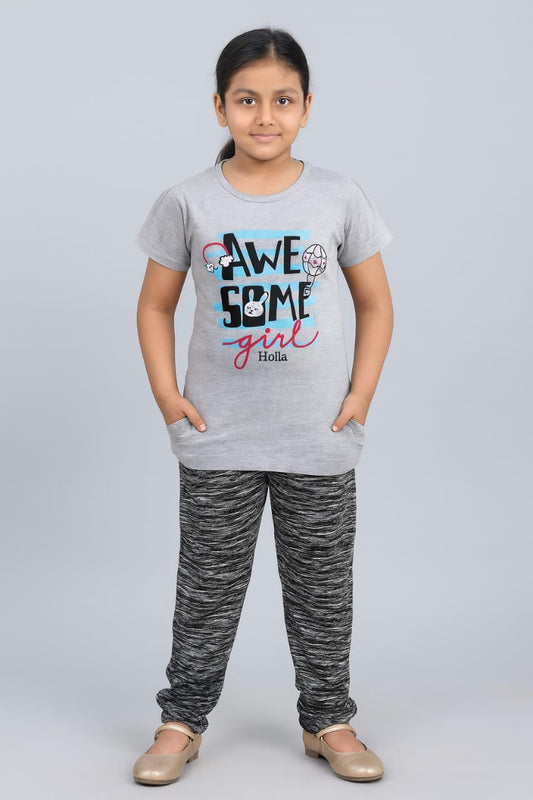 Kids Loungewear Fullpant Set - Grey