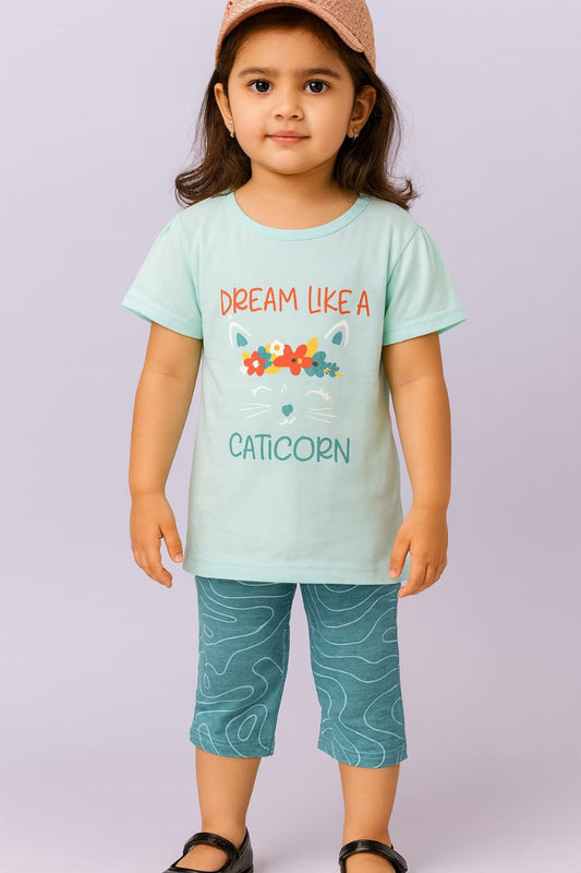 Kids Loungewear Capri Set - Sky Blue