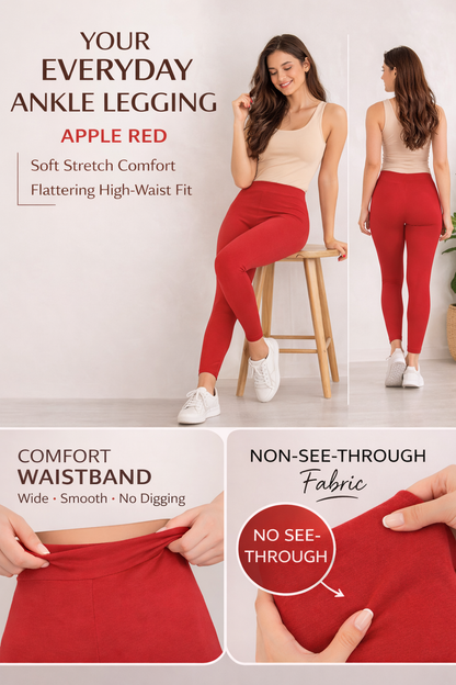Ankle Length Cotton Leggings for Women