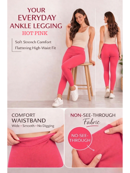 Ankle Length Cotton Leggings for Women