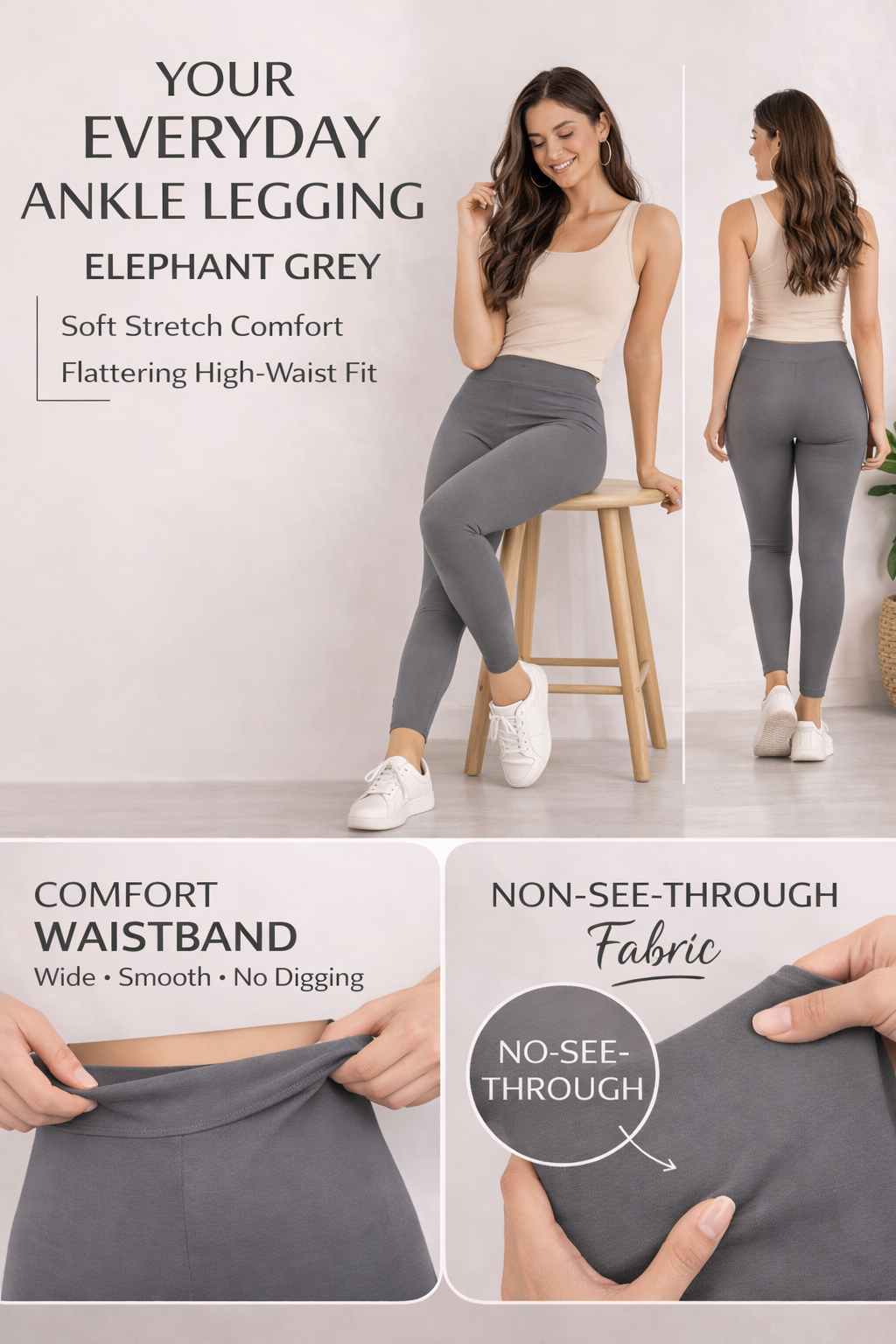 Ankle Length Cotton Leggings for Women