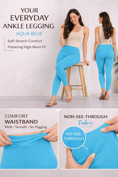 Ankle Length Cotton Leggings for Women