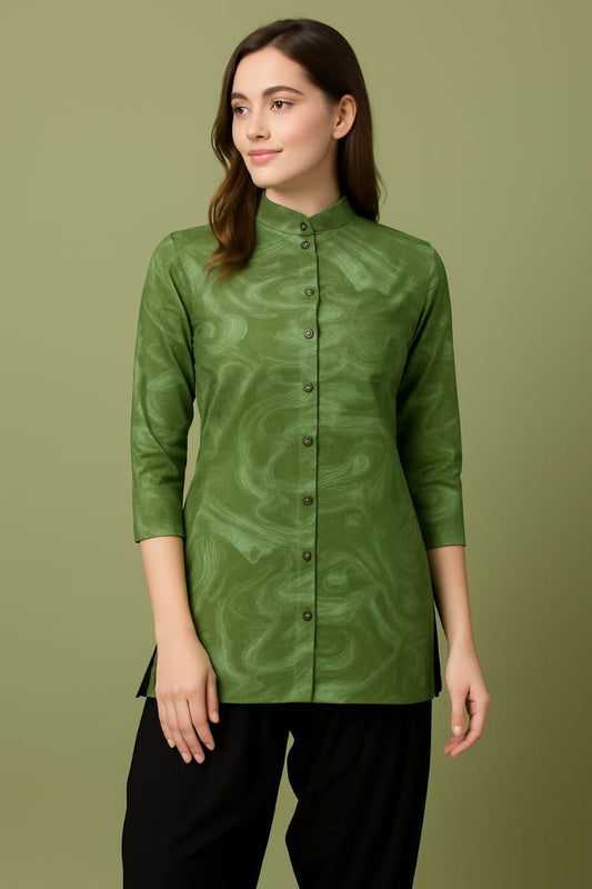 Knitted Kurta - Pine Green