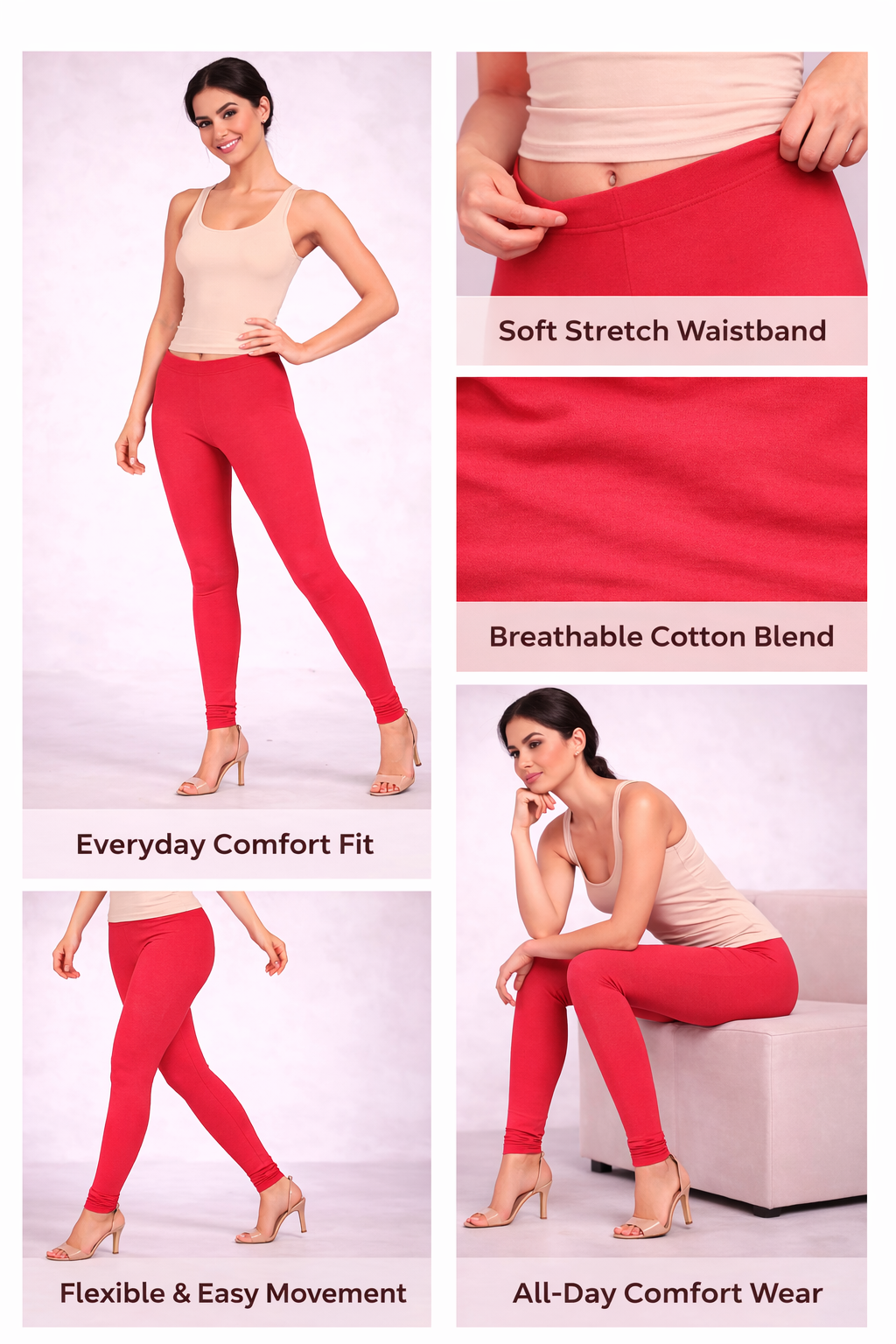 Knitted Cotton Chudithar Leggings – Everyday Comfort