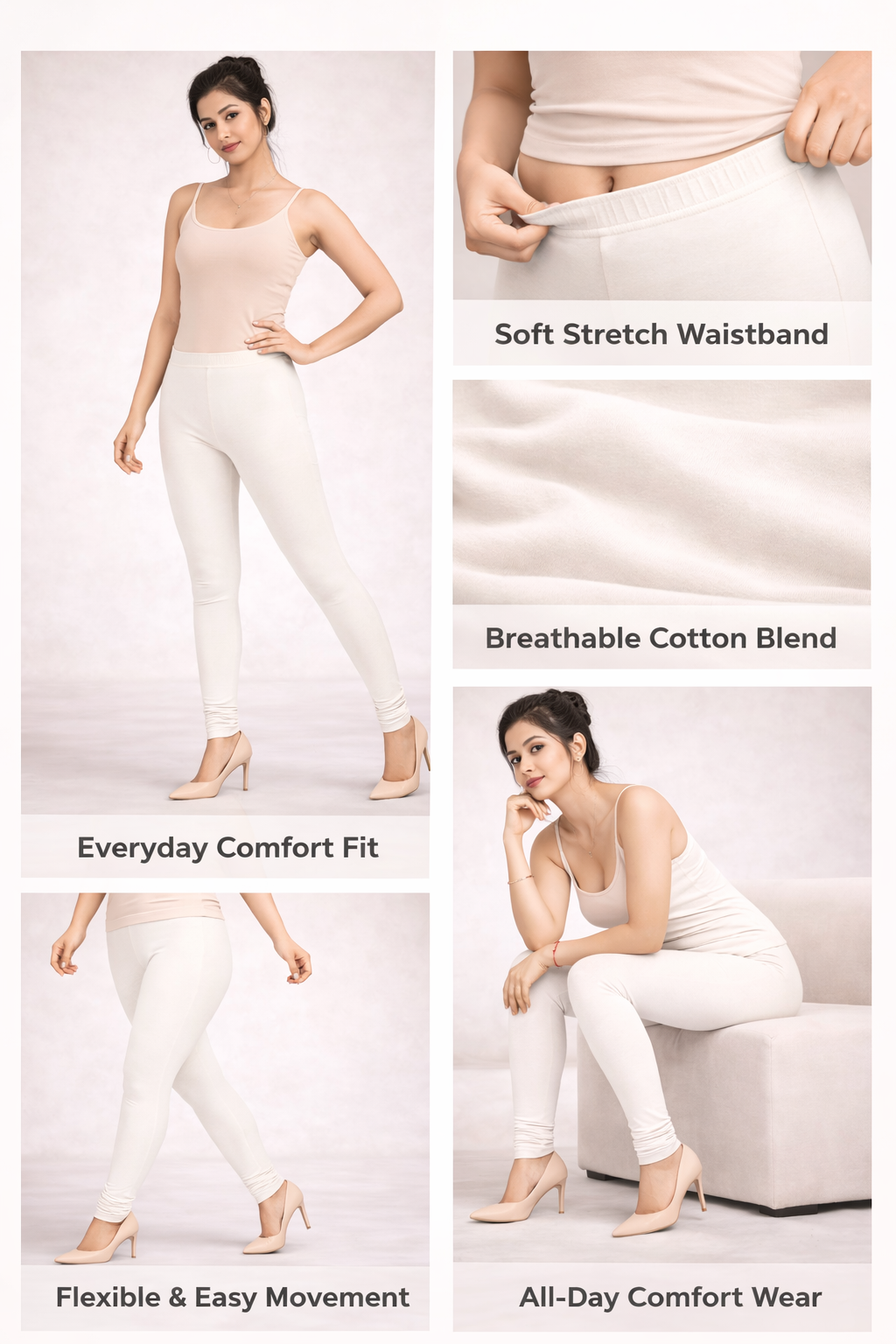 Knitted Cotton Chudithar Leggings – Everyday Comfort