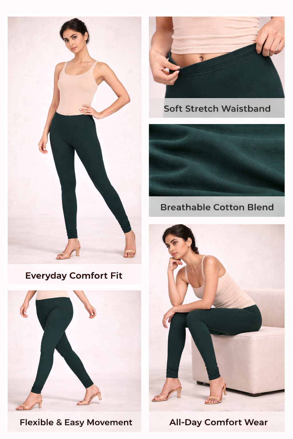 Knitted Cotton Chudithar Leggings – Everyday Comfort