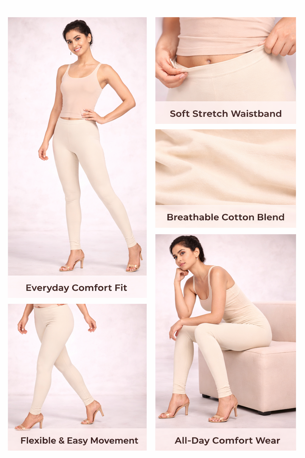 Knitted Cotton Chudithar Leggings – Everyday Comfort