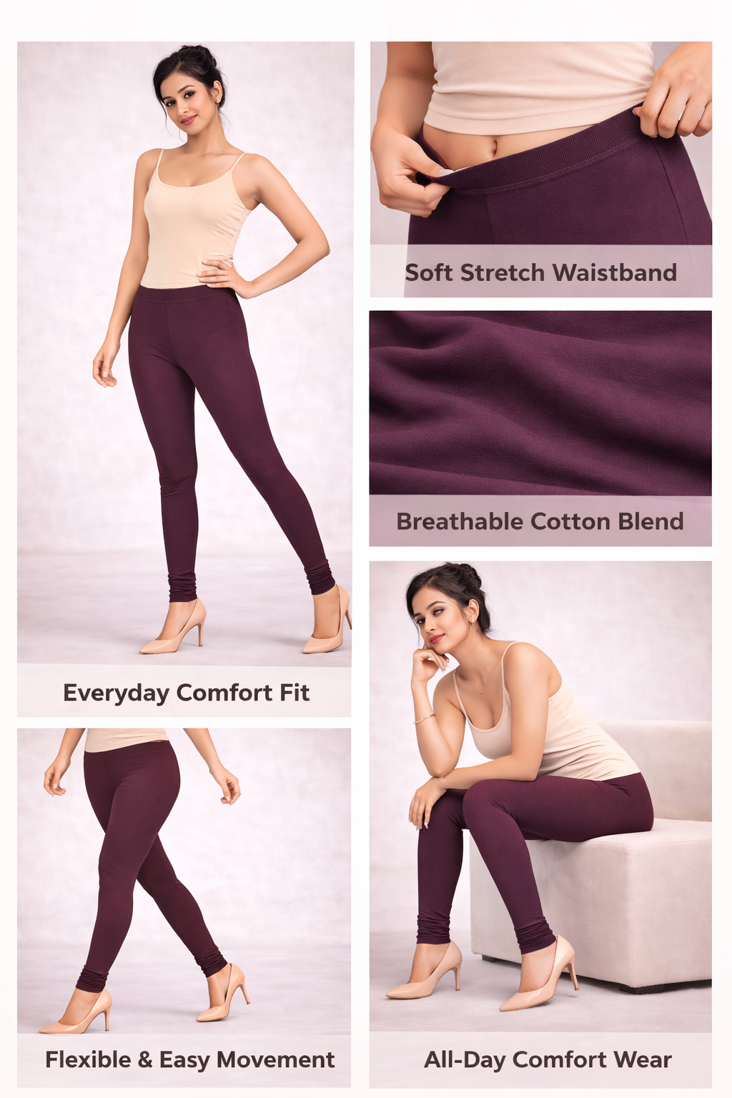 Knitted Cotton Chudithar Leggings – Everyday Comfort