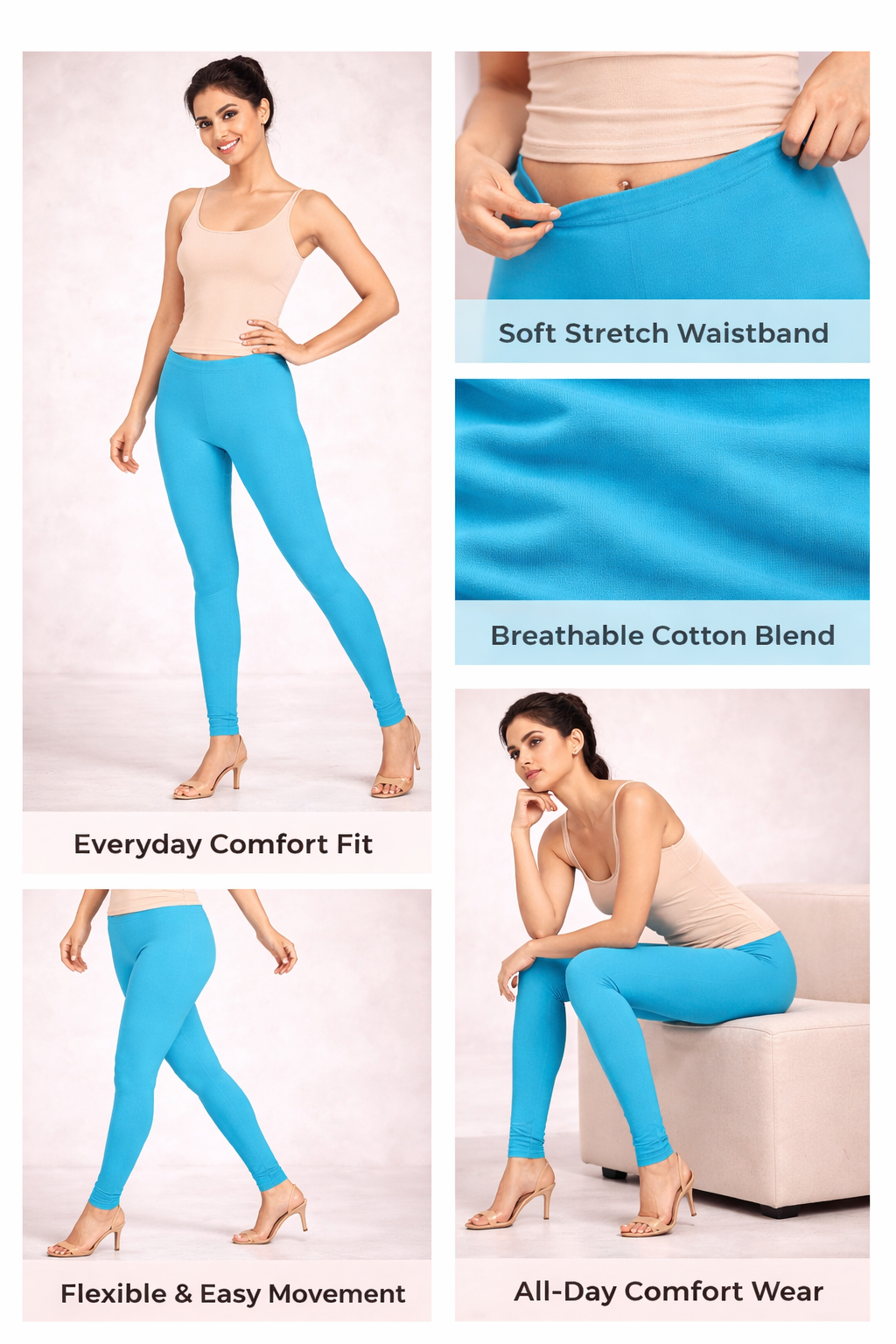 Knitted Cotton Chudithar Leggings – Everyday Comfort