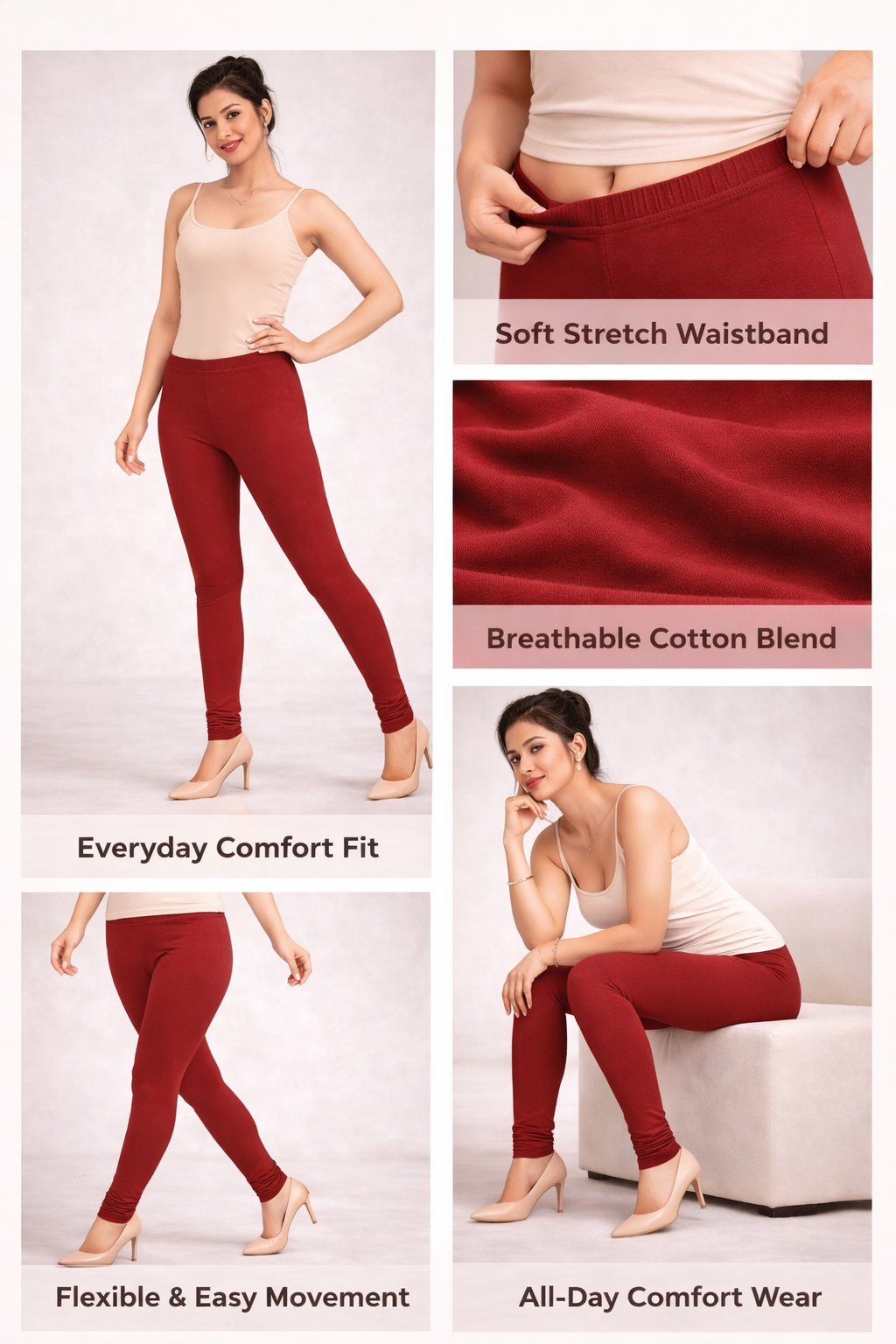 Knitted Cotton Chudithar Leggings – Everyday Comfort