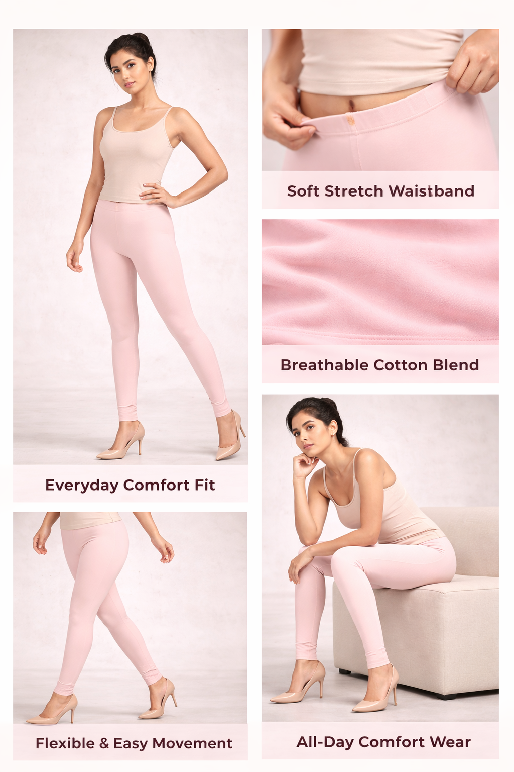 Knitted Cotton Chudithar Leggings – Everyday Comfort