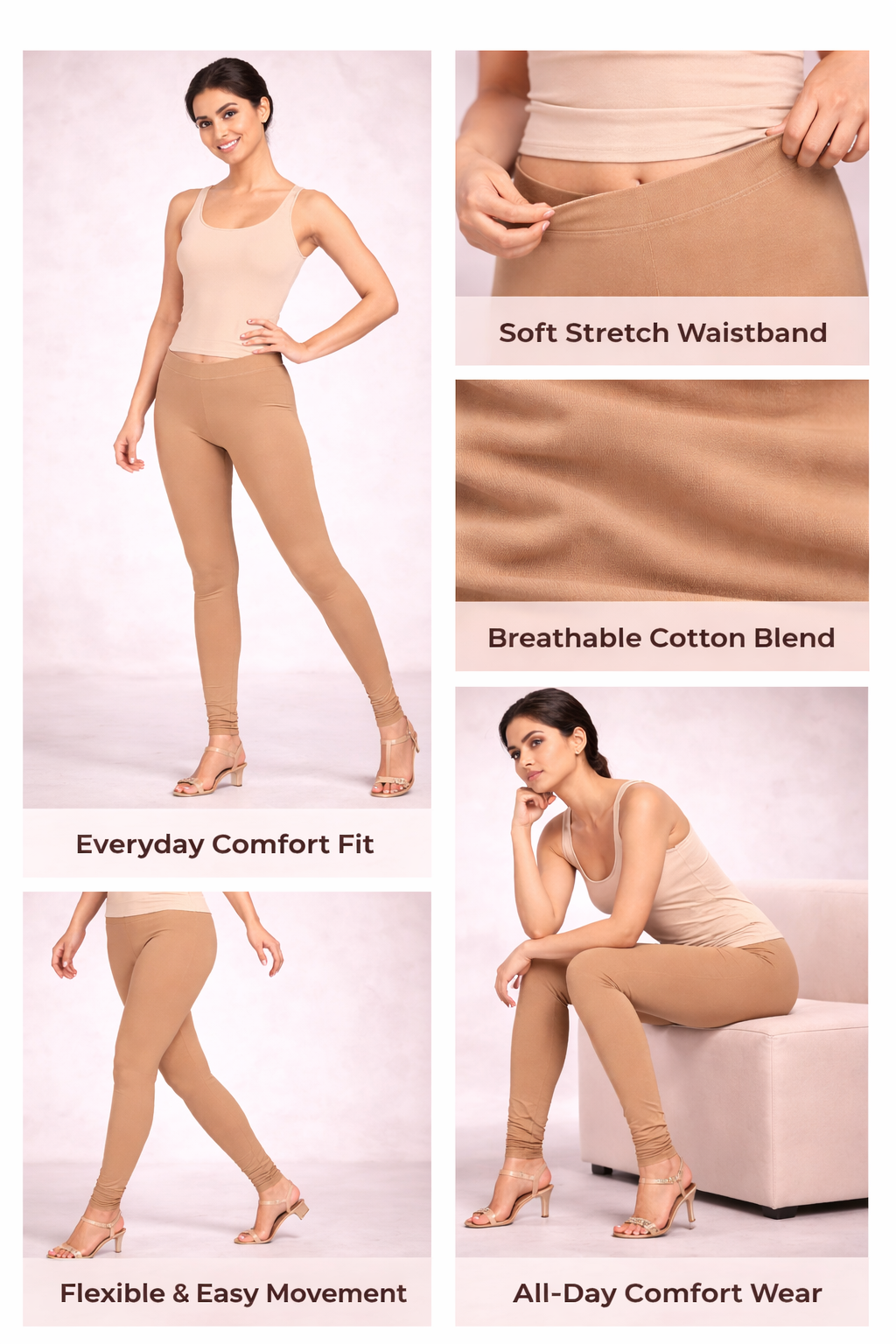 Knitted Cotton Chudithar Leggings – Everyday Comfort