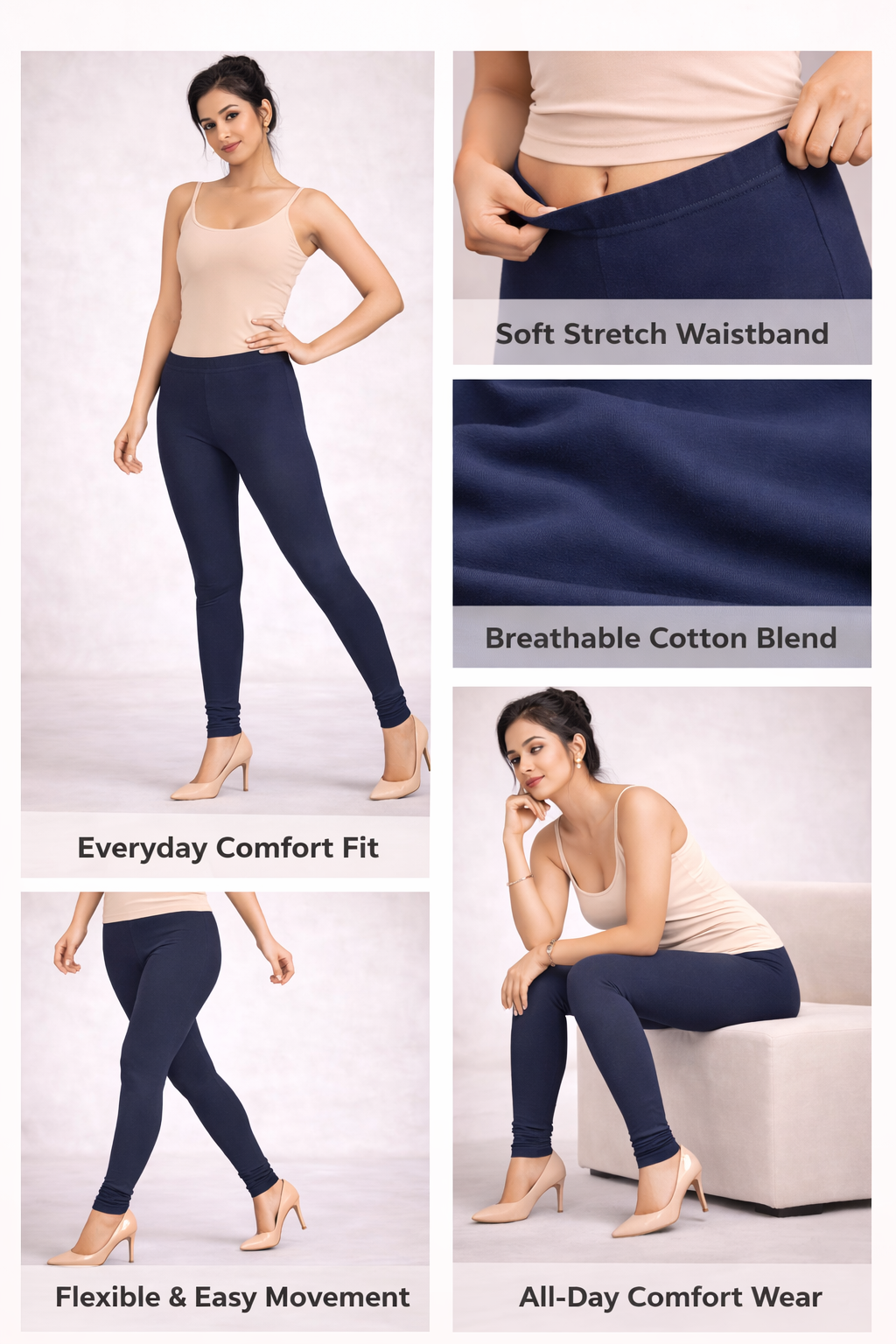 Knitted Cotton Chudithar Leggings – Everyday Comfort