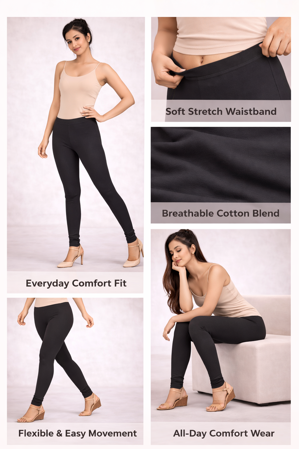 Knitted Cotton Chudithar Leggings – Everyday Comfort