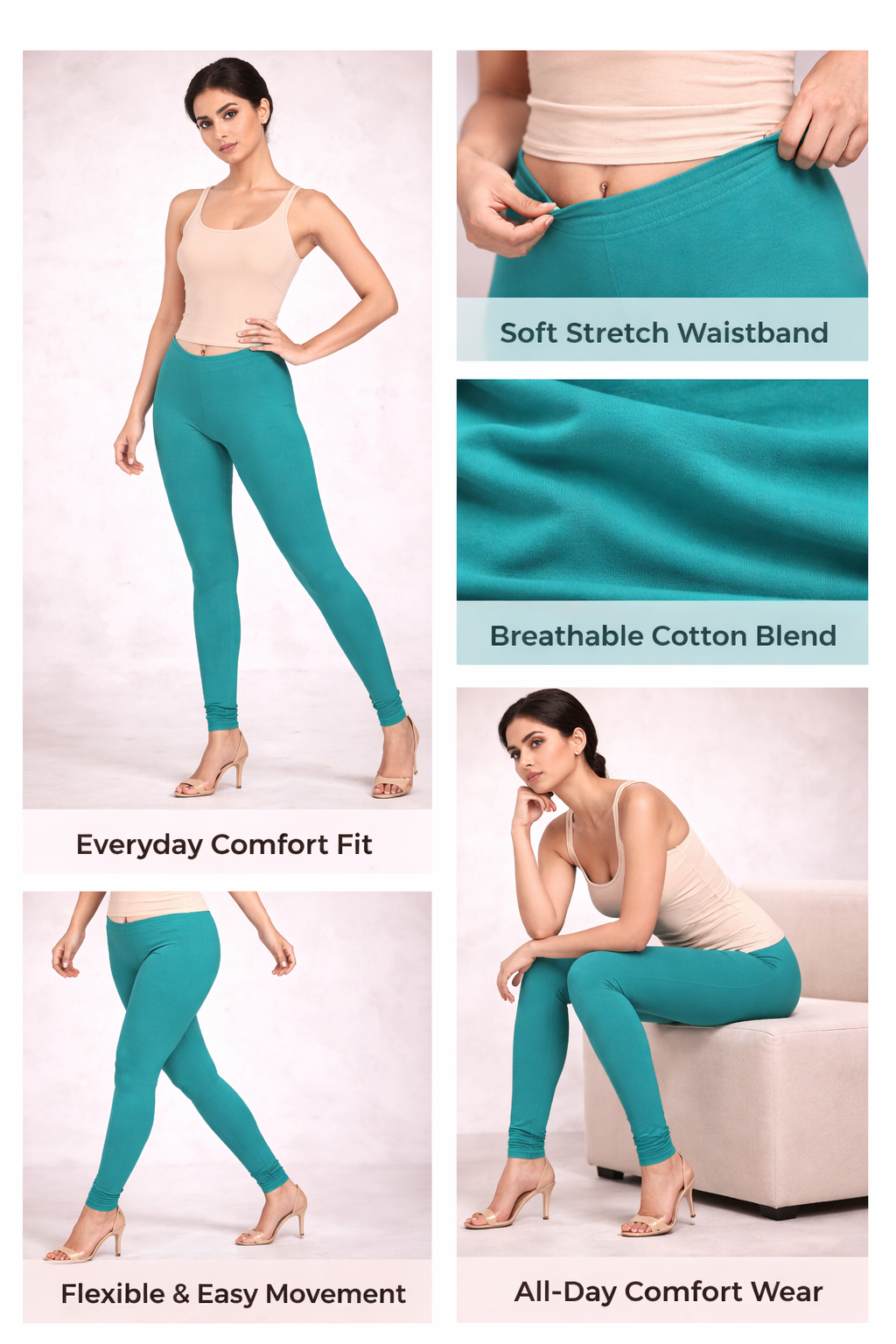 Knitted Cotton Chudithar Leggings – Everyday Comfort