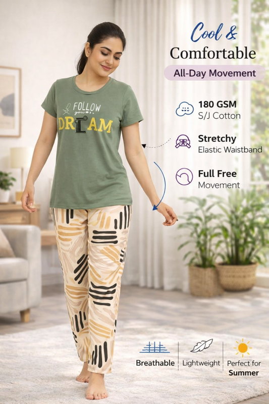 Women's Loungewear Full Pant Set - Pine Green