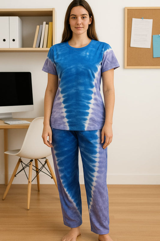 Women's Tie & Dye Loungewear Set - Blue
