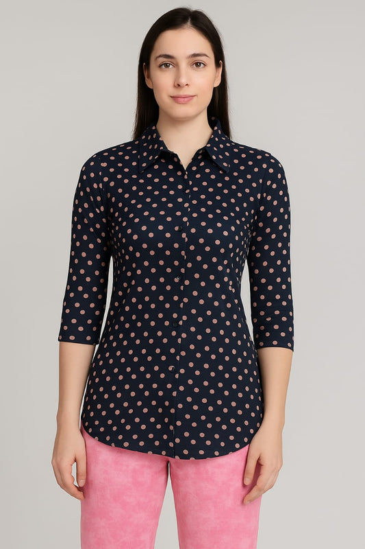 Knitted Shirt - Oxford Blue