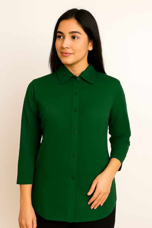 Knitted Shirt - Indian Green