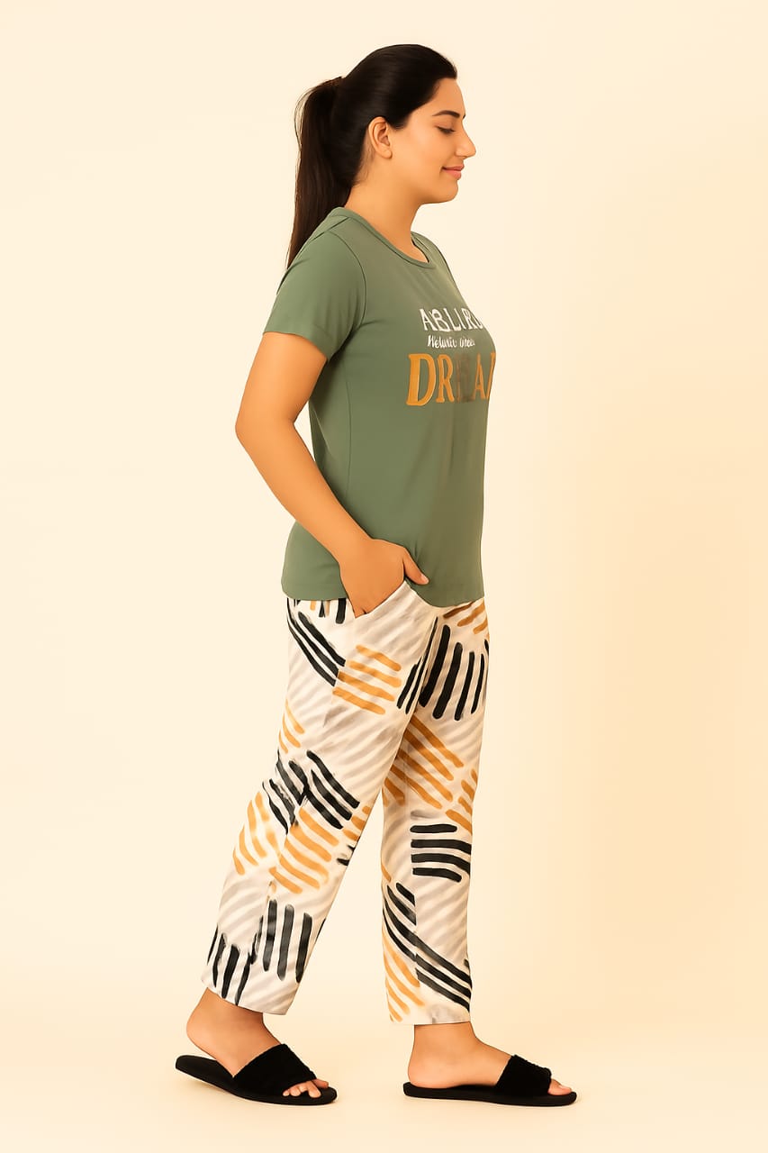 Women's Loungewear Full Pant Set - Pine Green