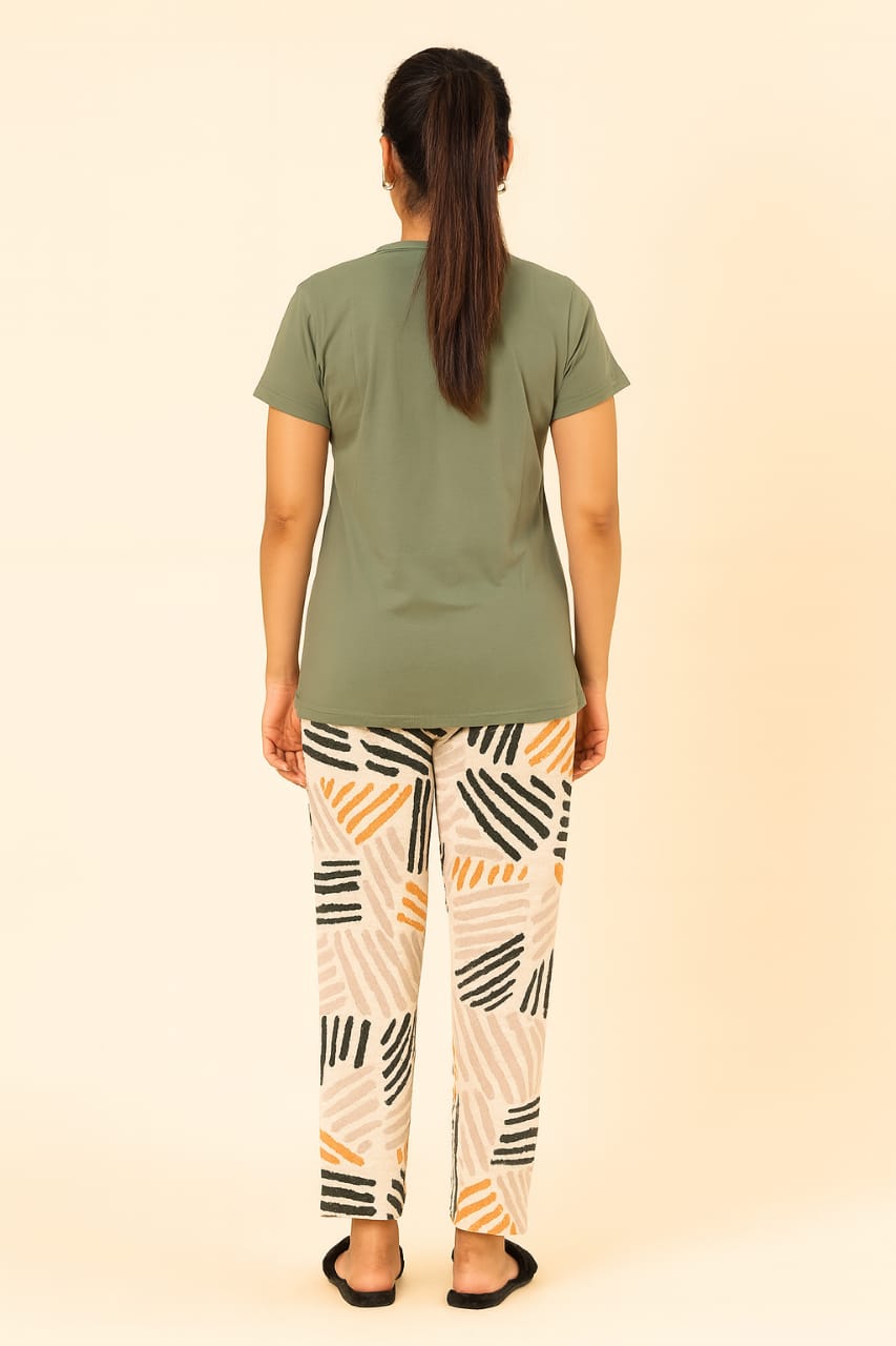 Women's Loungewear Full Pant Set - Pine Green