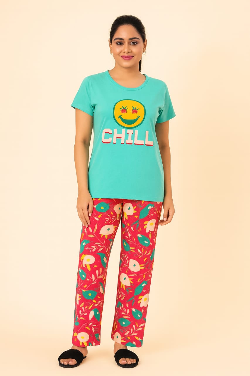 Women's Loungewear Full Pant Set - Aqua Blue