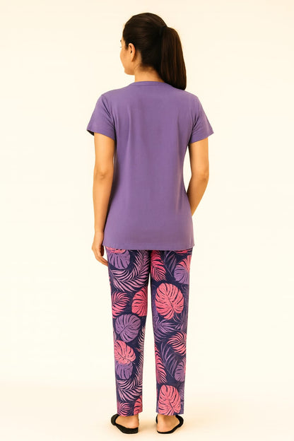 Women's Loungewear Full Pant Set - Purple
