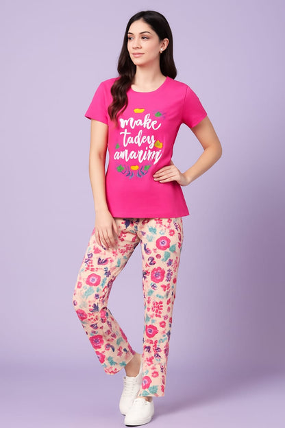 Women's Loungewear Full Pant Set - Pink