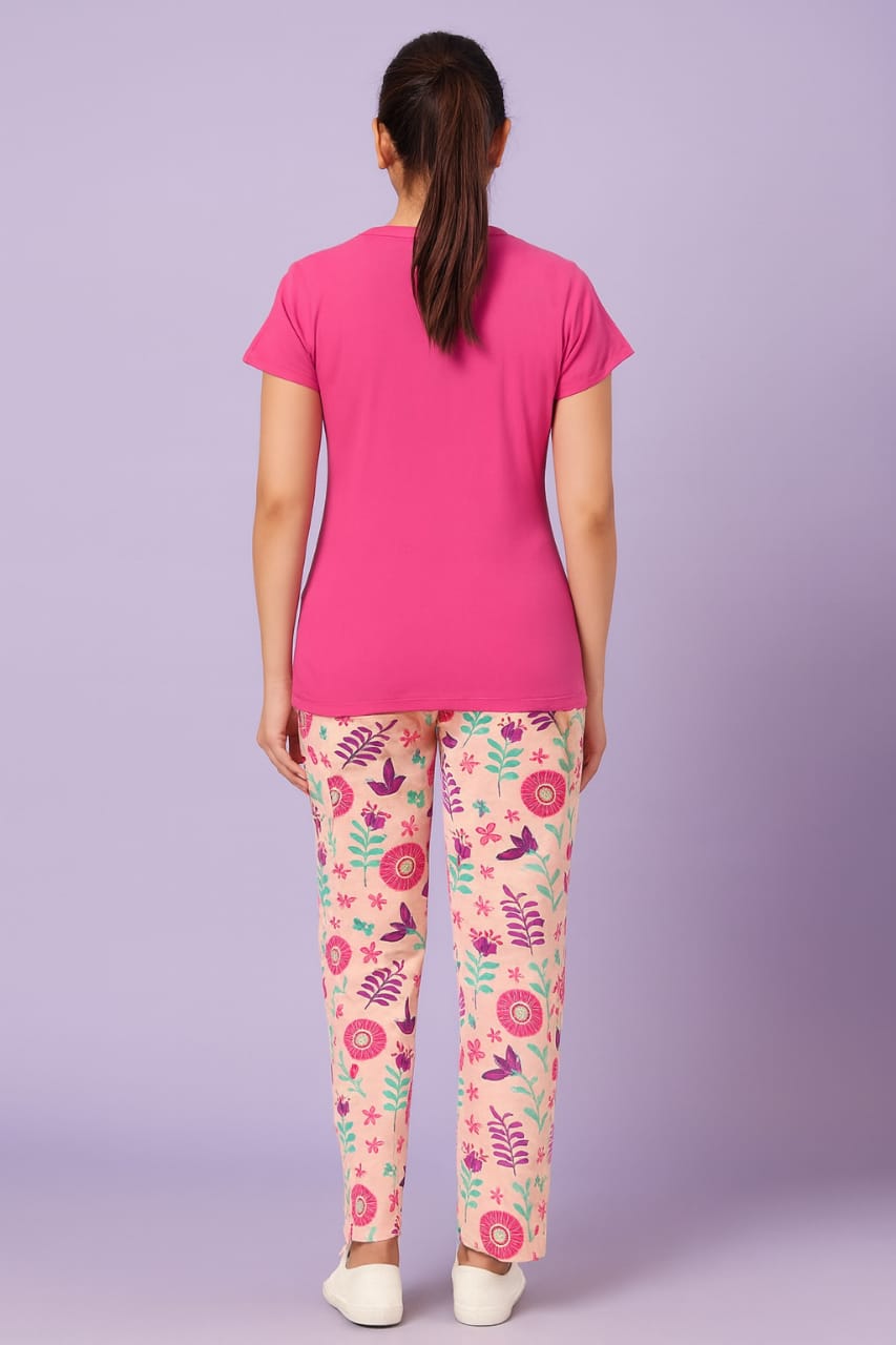 Women's Loungewear Full Pant Set - Pink