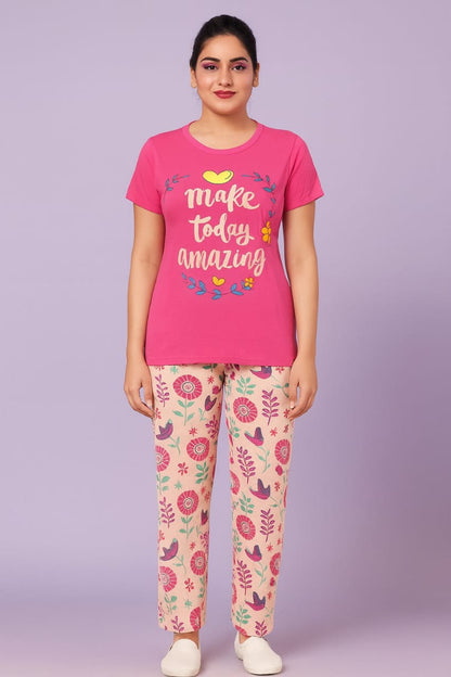 Women's Loungewear Full Pant Set - Pink