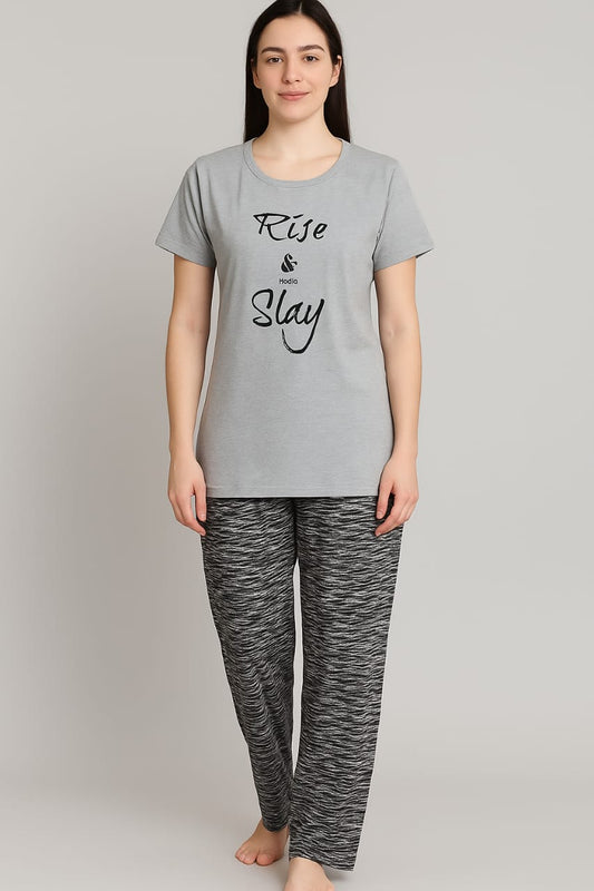 Long Top Loungewear Set (2019) - Grey