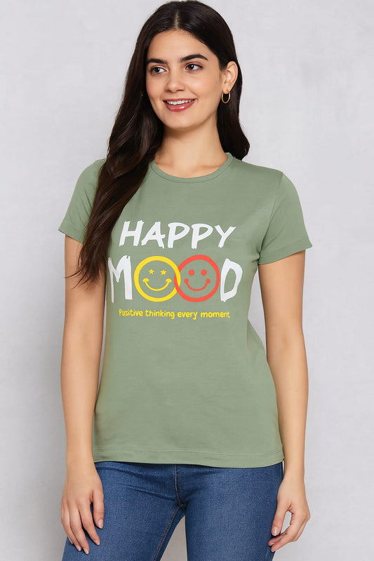 Women's R Neck T-Shirt - Pista Green