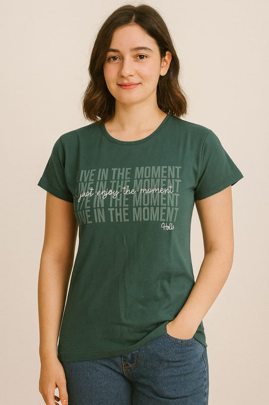 Women's R Neck T-Shirt - Pine Green