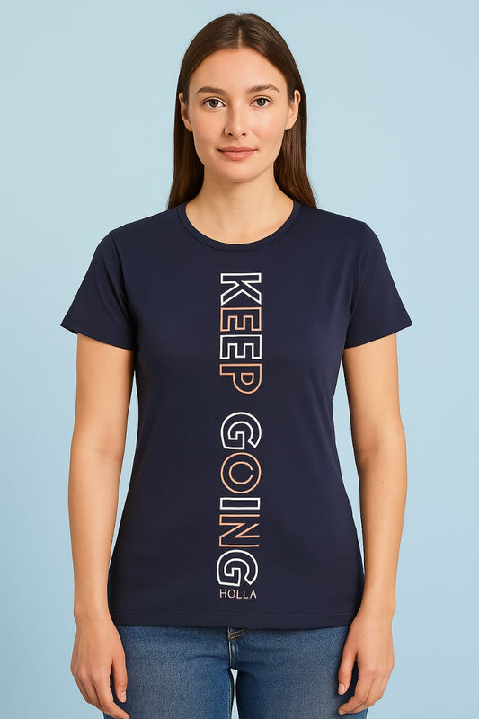 Women's R Neck T-Shirt - Oxford Blue
