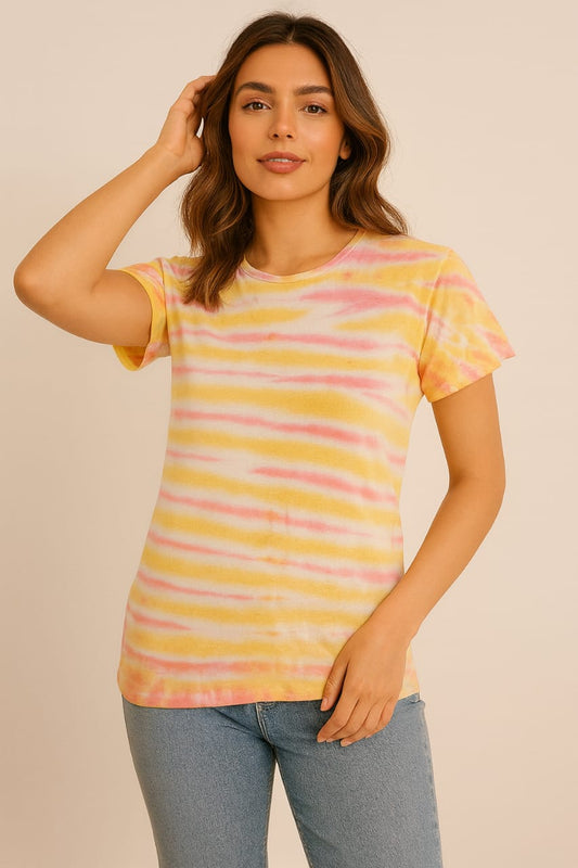 Women's Designer T-Shirt - orange stripe