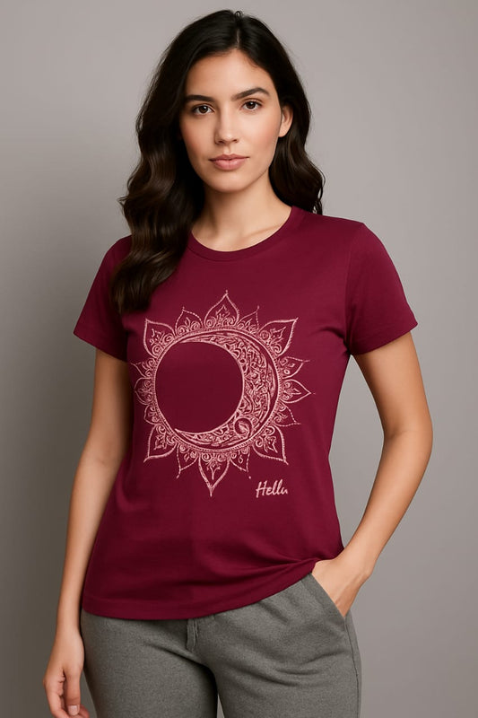 Women's R Neck T-Shirt - Caramel